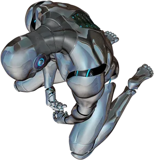 Futuristic Cyborg Pose PNG Image