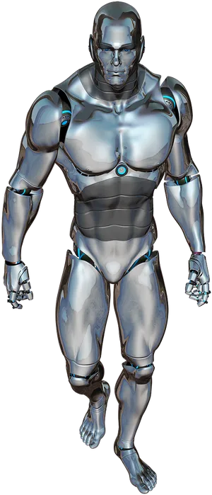 Futuristic Cyborg Warrior PNG Image