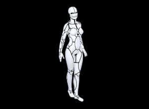 Futuristic Female Robot Illustration PNG with transparent background