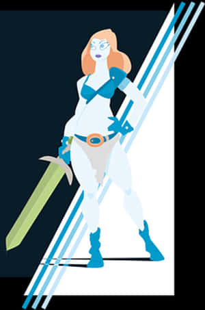 Futuristic_ Female_ Warrior_ Vector PNG image with transparent background