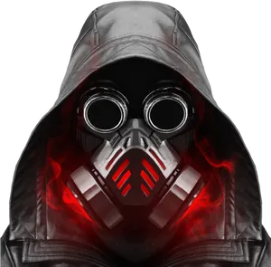 Futuristic_ Gas_ Mask_with_ Hood PNG Image