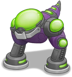 Futuristic Green Energy Monster PNG Image