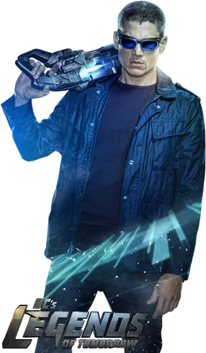 Futuristic Hero With Cold Gun PNG Image