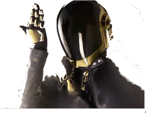 Futuristic Punk Helmet Gesture PNG Image