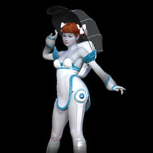 Futuristic Redhead Character Art PNG with transparent background