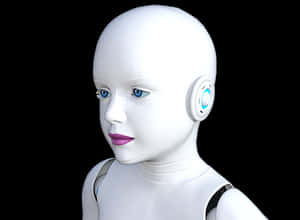 Futuristic Robot Portrait PNG with transparent background