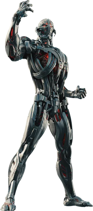 Futuristic Robot Pose PNG Image