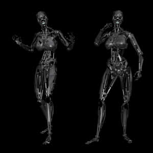 Futuristic Robotic Skeletons PNG image with transparent background