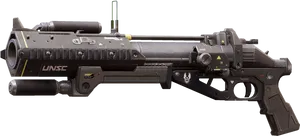 Futuristic U N S C Rifle Render PNG Image