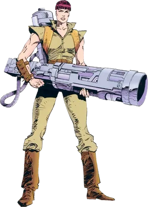 Futuristic Warriorwith Plasma Rifle PNG Image