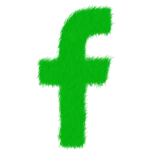 Fuzzy Green Facebook Logo PNG Image