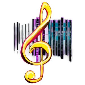 G Clef With Musical Bars Png Afw PNG Image