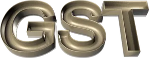 G S T3 D Golden Letters PNG Image