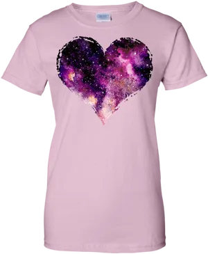 Galactic Heart T Shirt Design PNG Image