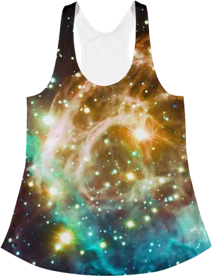 Galactic Print Tank Top PNG Image