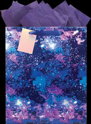 Galaxy Themed Gift Bag PNG image with transparent background