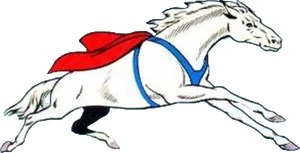 Galloping Cartoon Horse Illustration PNG Image