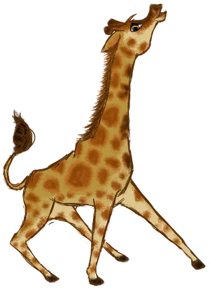 Galloping Giraffe Illustration PNG Image