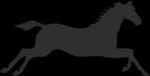 Galloping Horse Silhouette PNG image with transparent background