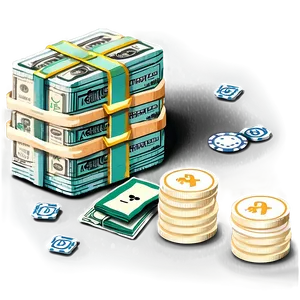 Gambling Moneyand Chips Illustration PNG Image