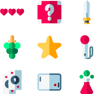 Game Icons Collection PNG Image