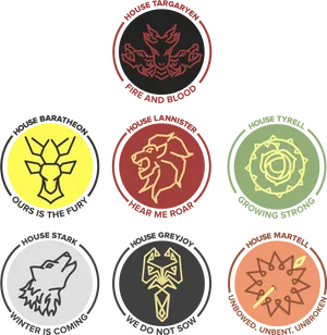 Gameof Thrones House Sigilsand Mottos PNG Image