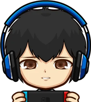 Gamer Avatarwith Headphones PNG Image