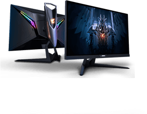 Gaming Monitors Showcase PNG image with transparent background