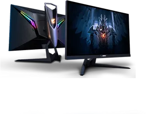 Gaming Monitors Showcase PNG Image