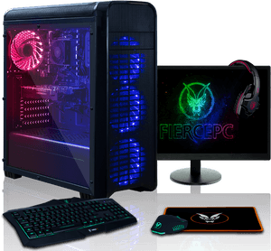 Gaming P C Setupwith R G B Lighting PNG image with transparent background