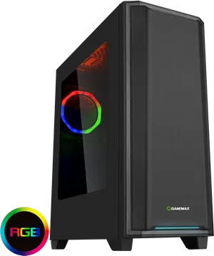 Gaming P C Tower With R G B Lighting PNG Image