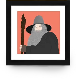 Gandalf Illustration Artwork PNG Image