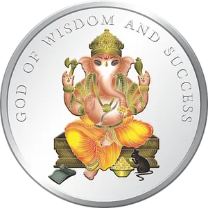 Ganesh Wisdomand Success Coin PNG Image