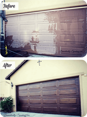 Garage Door Renovation Before After PNG image with transparent background