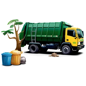 Garbage Truck In Neighborhood Png Uec41 PNG Image