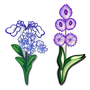 Garden Inspired Flower Drawing Png Isd PNG Image