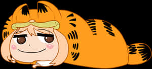 Garfield_ Anime_ Style_ Character PNG image with transparent background