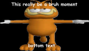 Garfield Bruh Moment Meme PNG image with transparent background