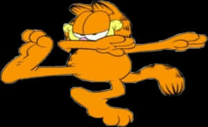 Garfield Dabbing Cartoon PNG image with transparent background