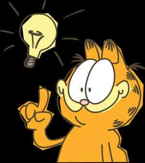 Garfield_ Idea_ Lightbulb_ Moment PNG image with transparent background