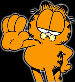 Garfield Peace Sign Gesture PNG image with transparent background