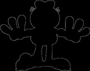 Garfield Silhouette Outline PNG image with transparent background