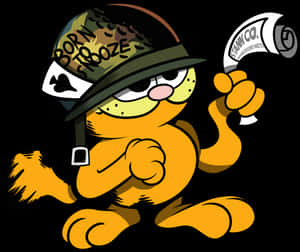 Garfield Stylized Graffiti Artist PNG image with transparent background