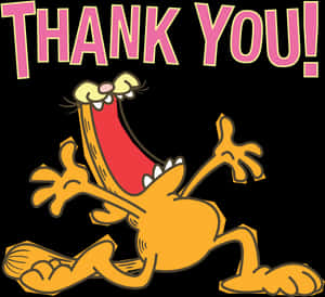 Garfield Thank You Illustration PNG image with transparent background