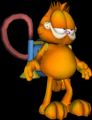 Garfield3 D Model Pose PNG image with transparent background