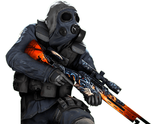 Gas Mask Soldierwith Rifle PNG image with transparent background