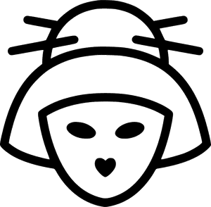 Geisha Icon Outline PNG with transparent background