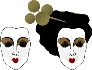 Geisha Traditional Makeupand Hairstyle PNG image with transparent background