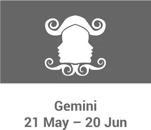 Gemini Zodiac Symbol Graphic PNG Image