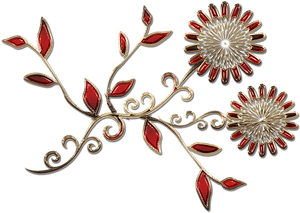 Gemstone Floral Design Artwork PNG